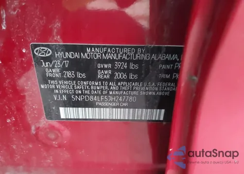 2018 Hyundai Elantra Sel из США, поврежденный, VIN 5NPD84LF5JH247780